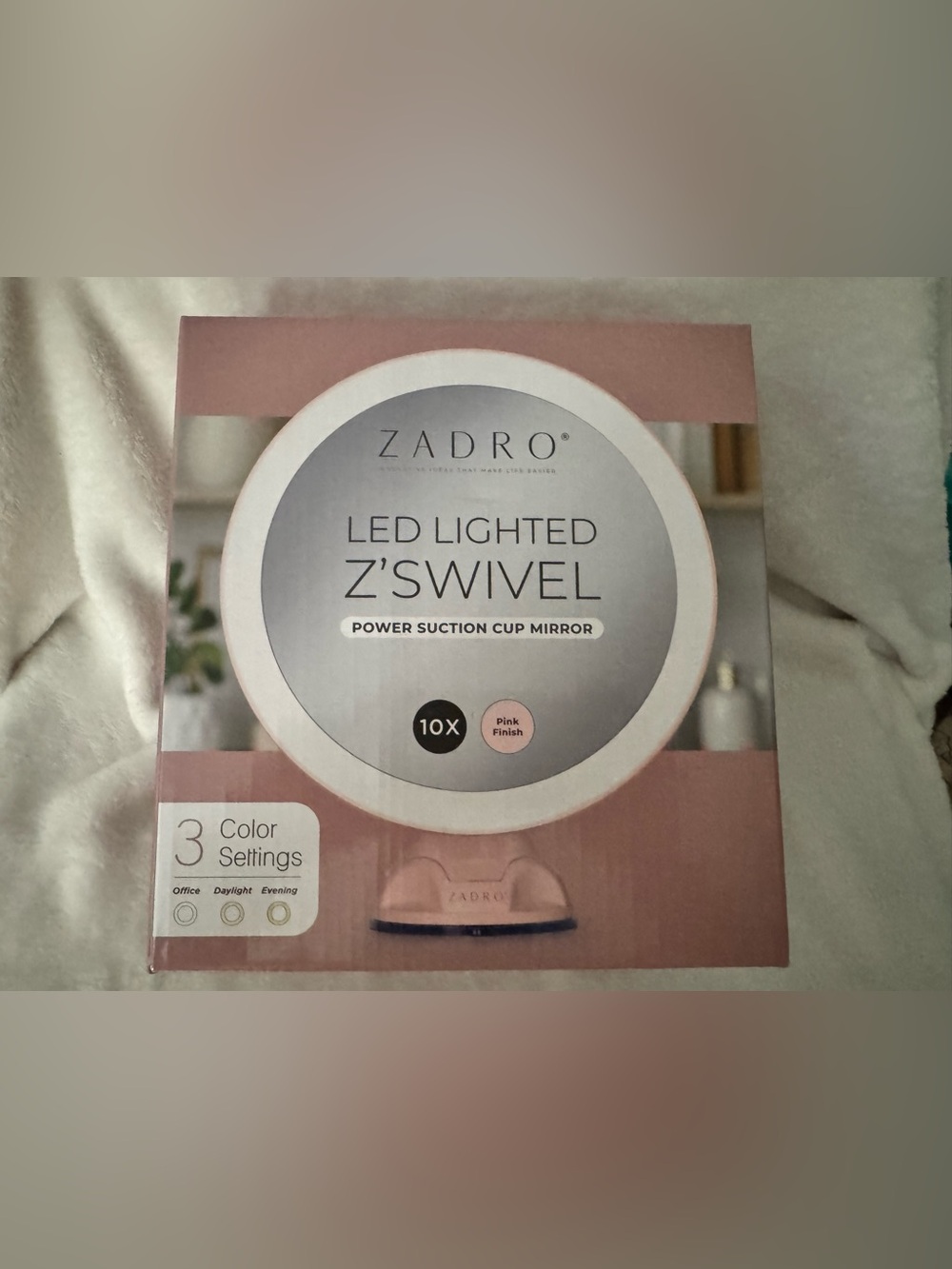 ZAD LED Lighted Z'Swivel Mirror - Pink